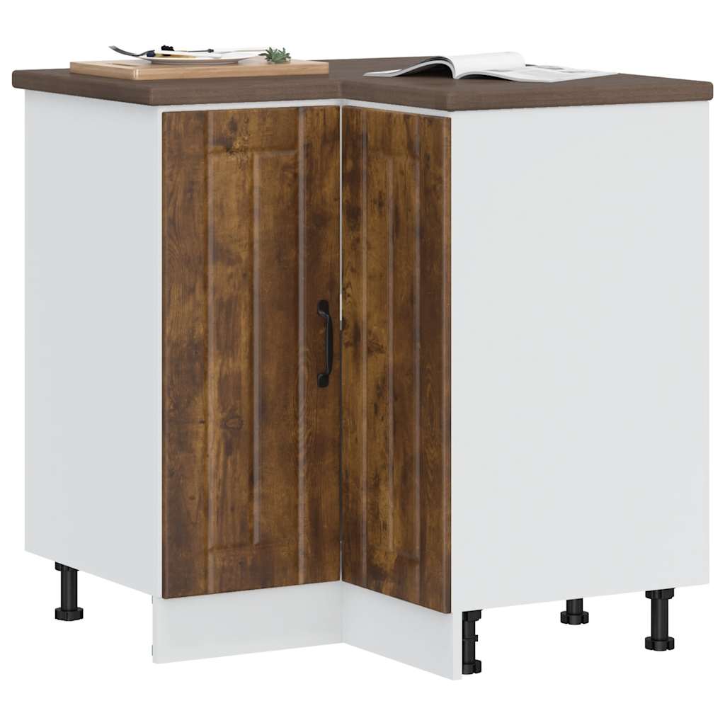 vidaXL Kitchen Corner Base Cabinet Lucca Smoked Oak Engineered Wood