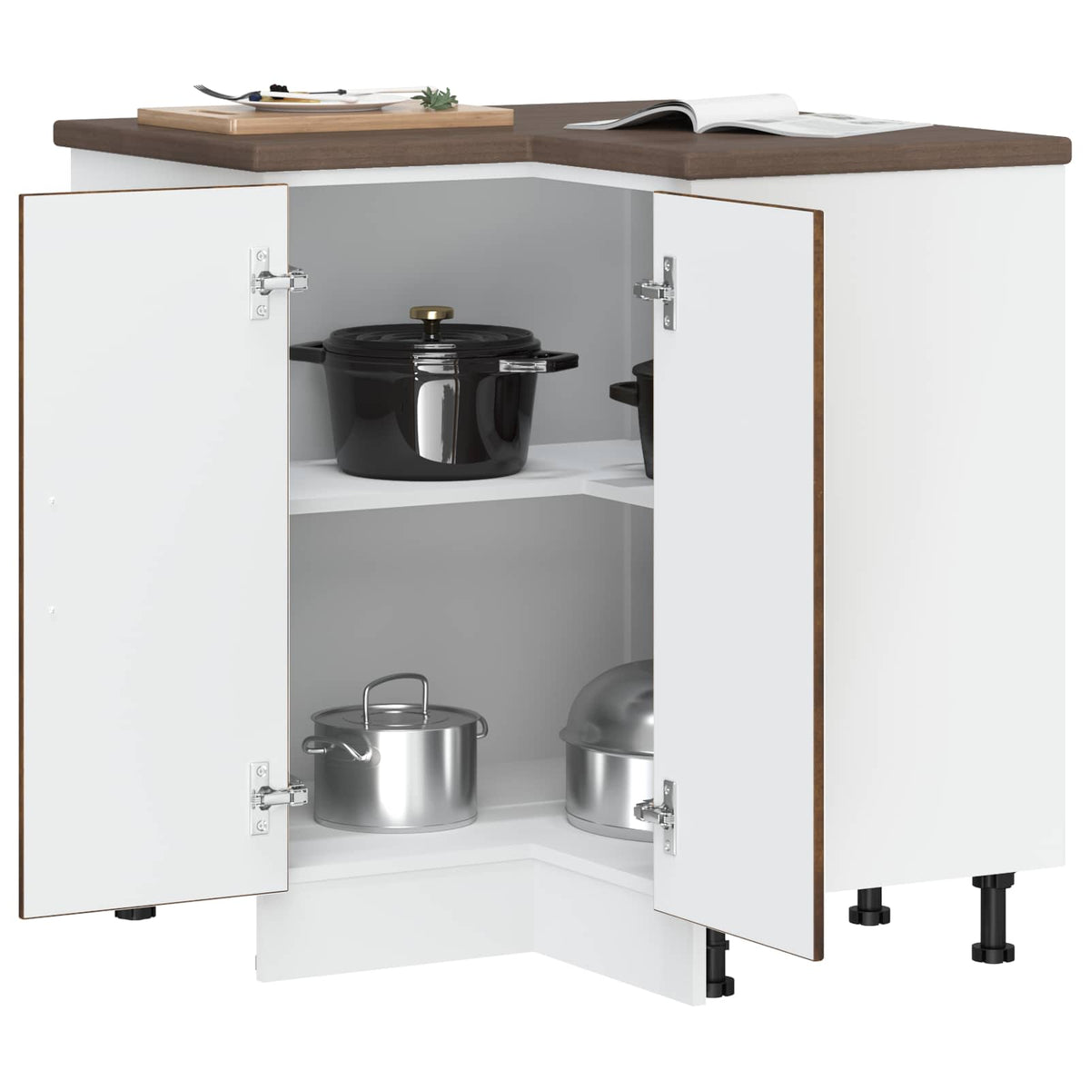 Kitchen Corner Base Cabinet "Lucca" Smoked Oak Engineered Wood