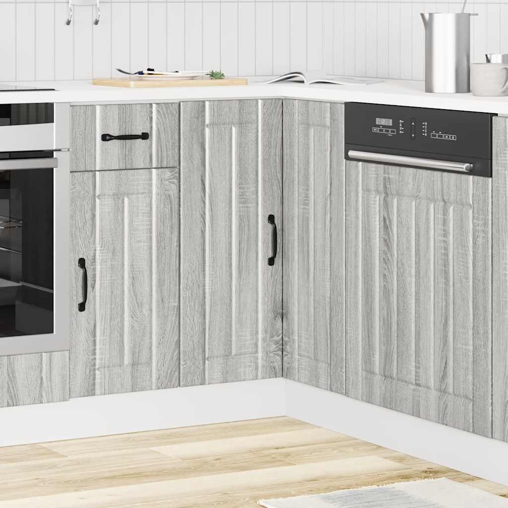 vidaXL Kitchen Corner Base Cabinet Lucca Grey Sonoma Engineered Wood