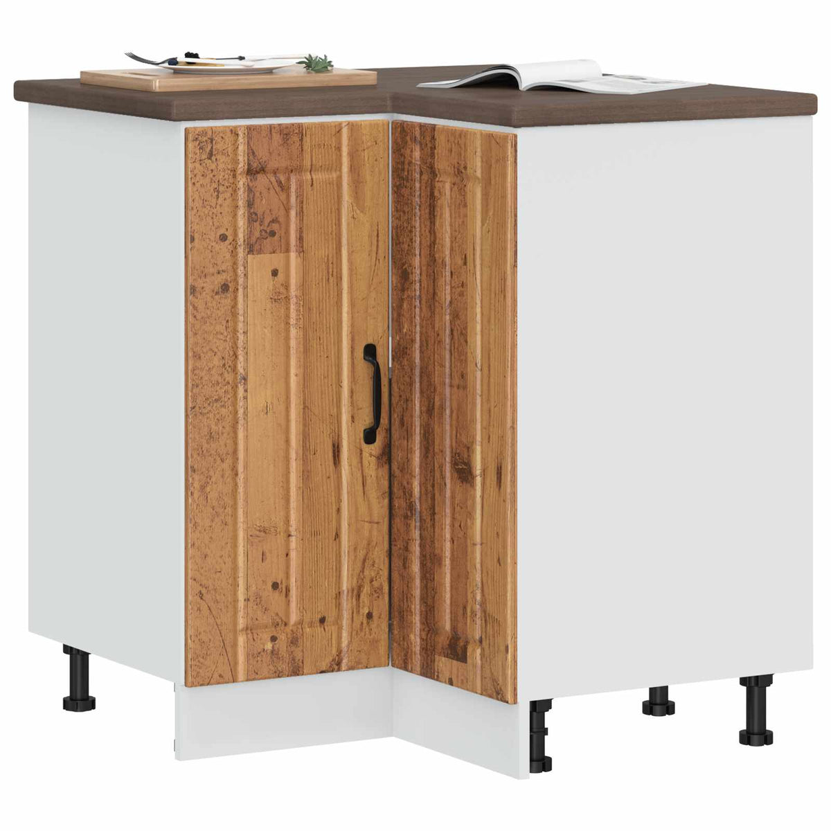 Kitchen Corner Base Cabinet "Lucca" Old Wood Engineered Wood