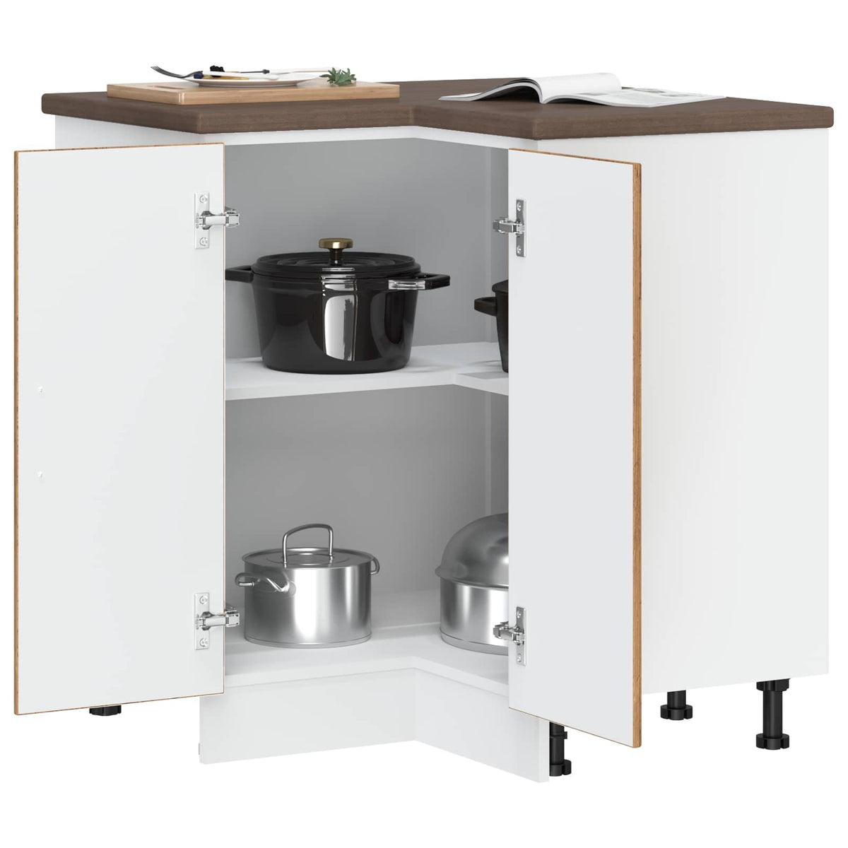 Kitchen Corner Base Cabinet "Lucca" Old Wood Engineered Wood
