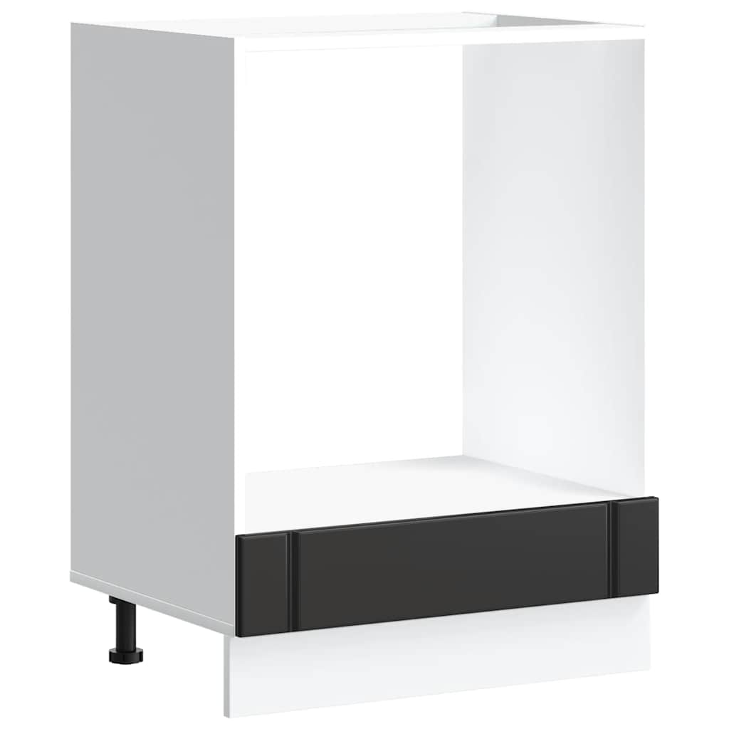 Oven Cabinet "Lucca" Black Engineered Wood
