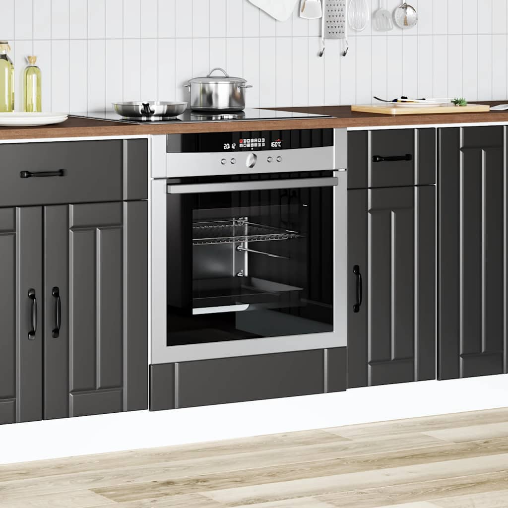 vidaXL Oven Cabinet Lucca Black Engineered Wood