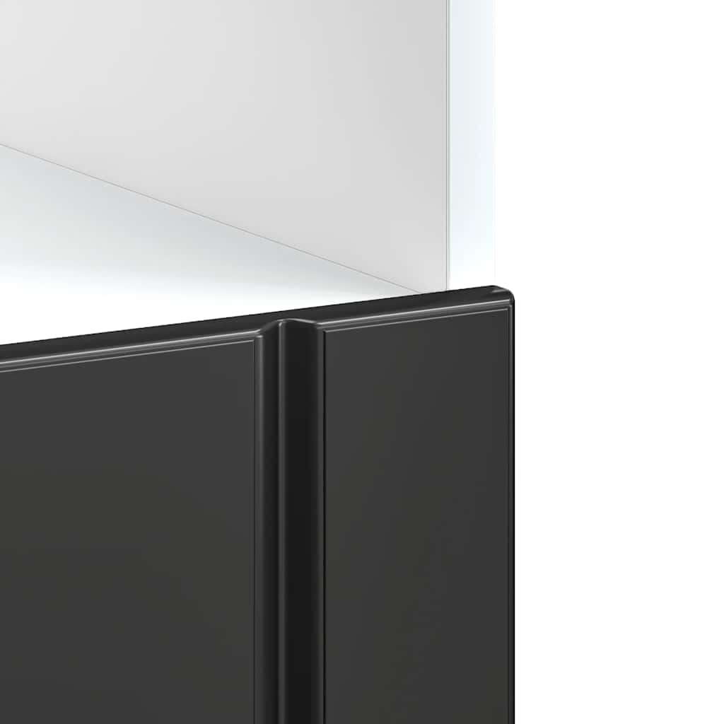Oven Cabinet "Lucca" Black Engineered Wood