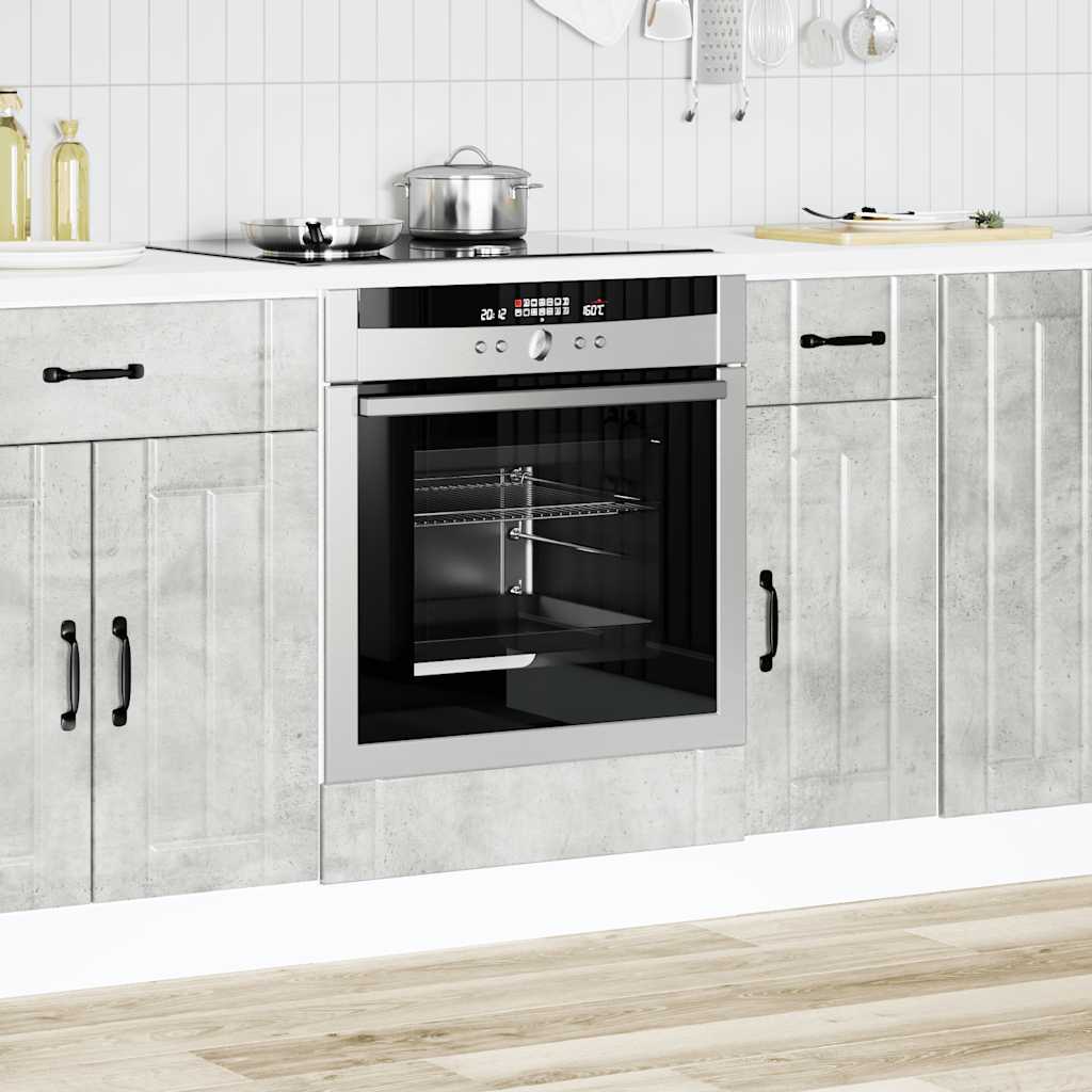 Oven Cabinet "Lucca" Concrete Grey Engineered Wood