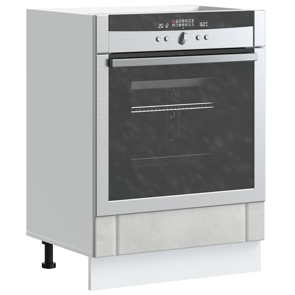 Oven Cabinet "Lucca" Concrete Grey Engineered Wood