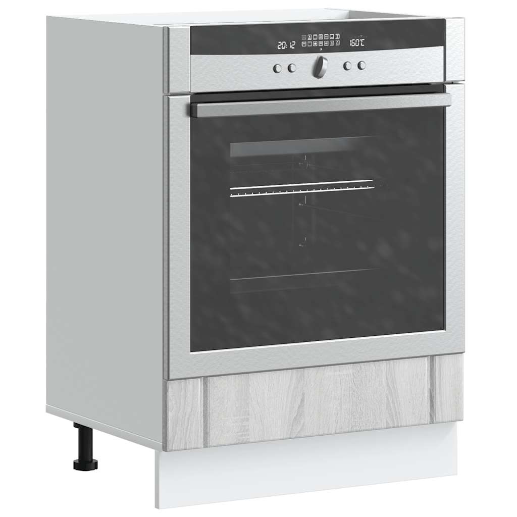 Oven Cabinet "Lucca" Grey Sonoma Engineered Wood