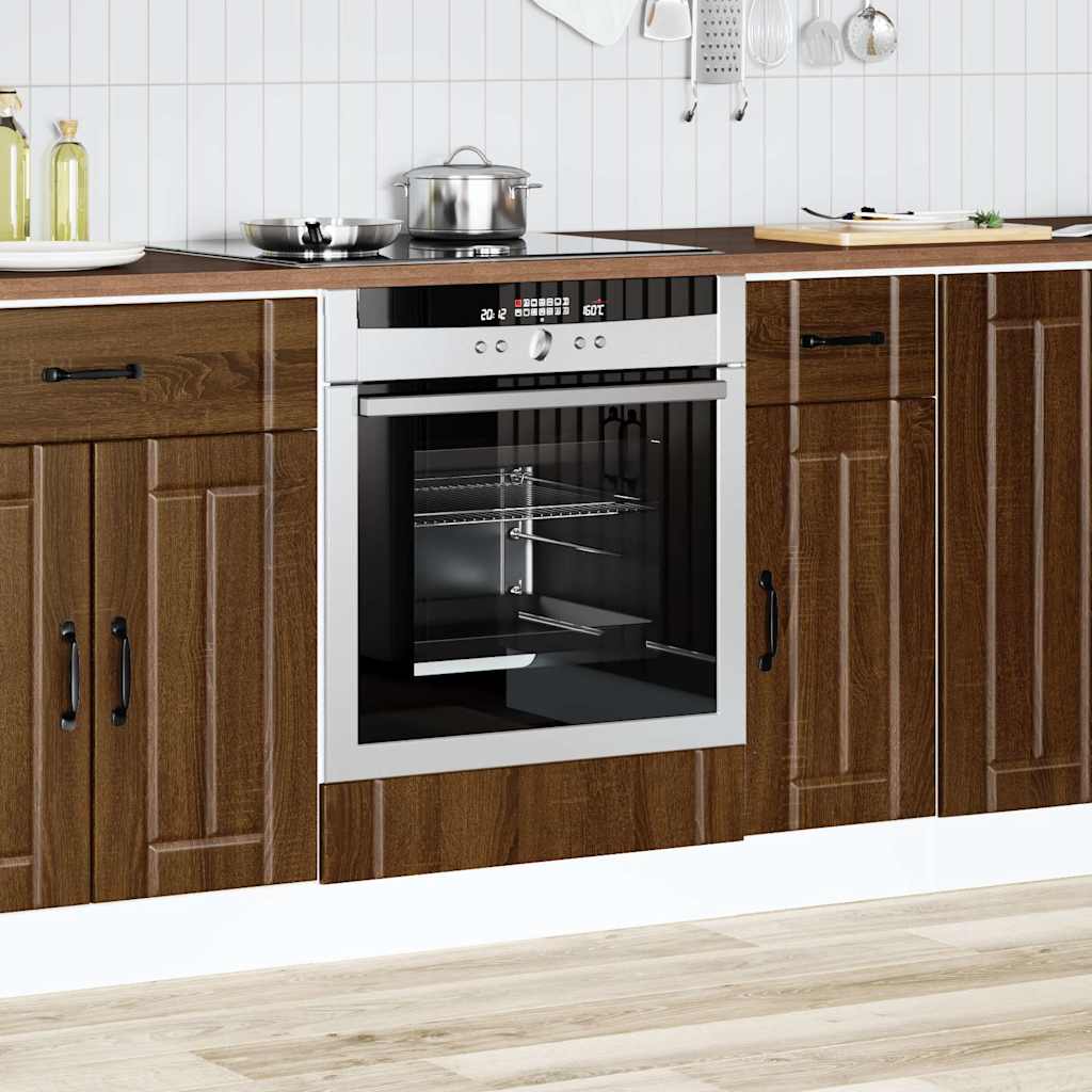 Oven Cabinet "Lucca" Brown Oak Engineered Wood