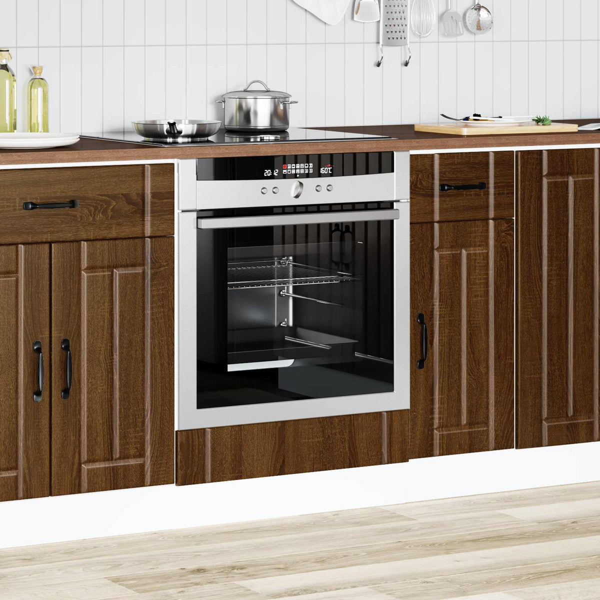 Oven Cabinet "Lucca" Brown Oak Engineered Wood
