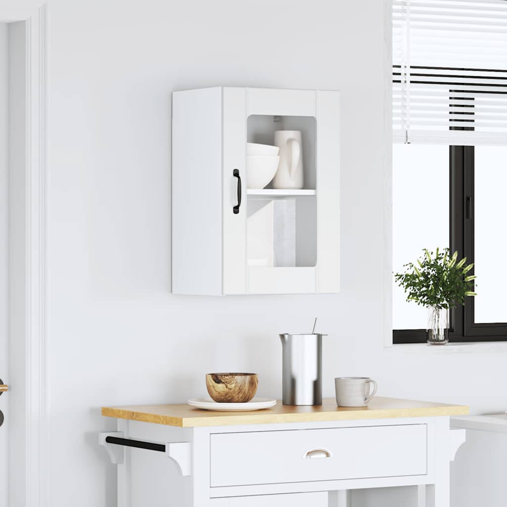 Kitchen Wall Cabinet with Glass Door "Lucca" White