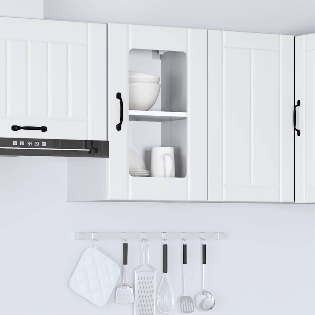 vidaXL Kitchen Wall Cabinet with Glass Door Lucca White