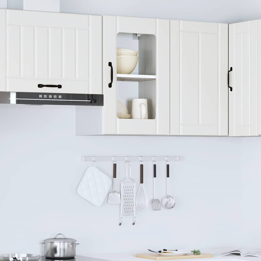 Kitchen Wall Cabinet with Glass Door "Lucca" White