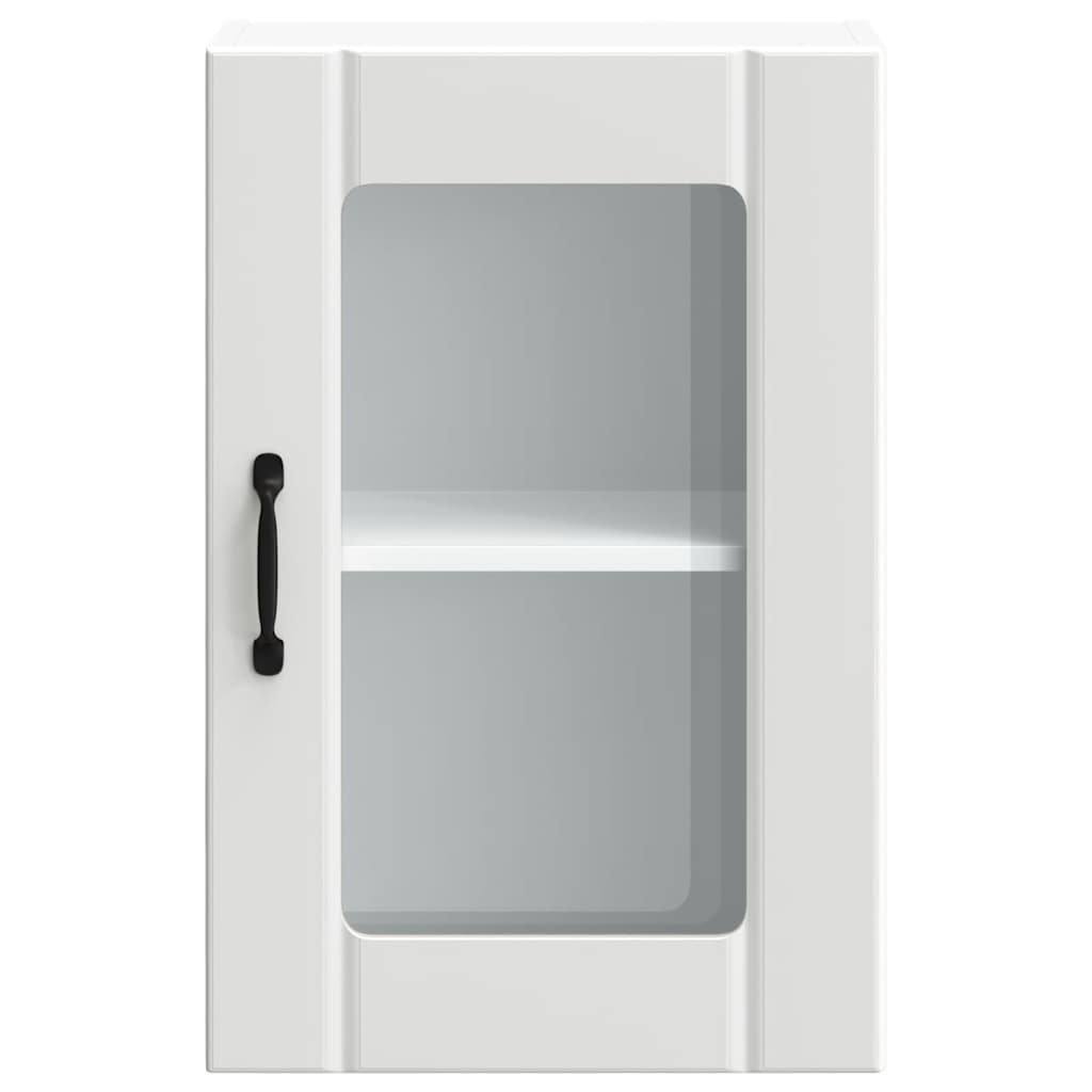 vidaXL Kitchen Wall Cabinet with Glass Door Lucca White