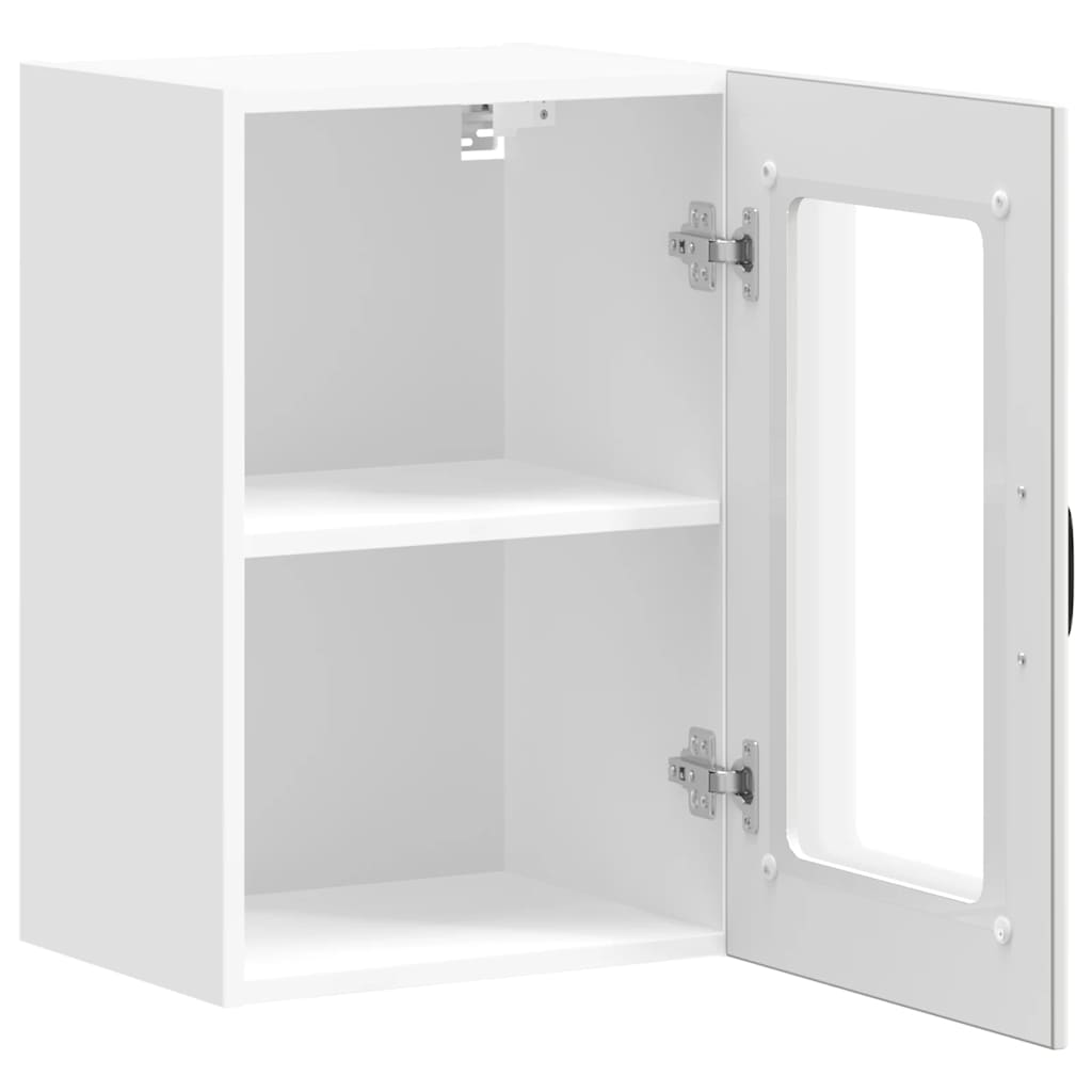 Kitchen Wall Cabinet with Glass Door "Lucca" White