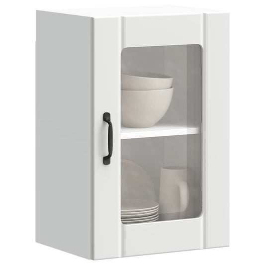 vidaXL Kitchen Wall Cabinet with Glass Door Lucca White