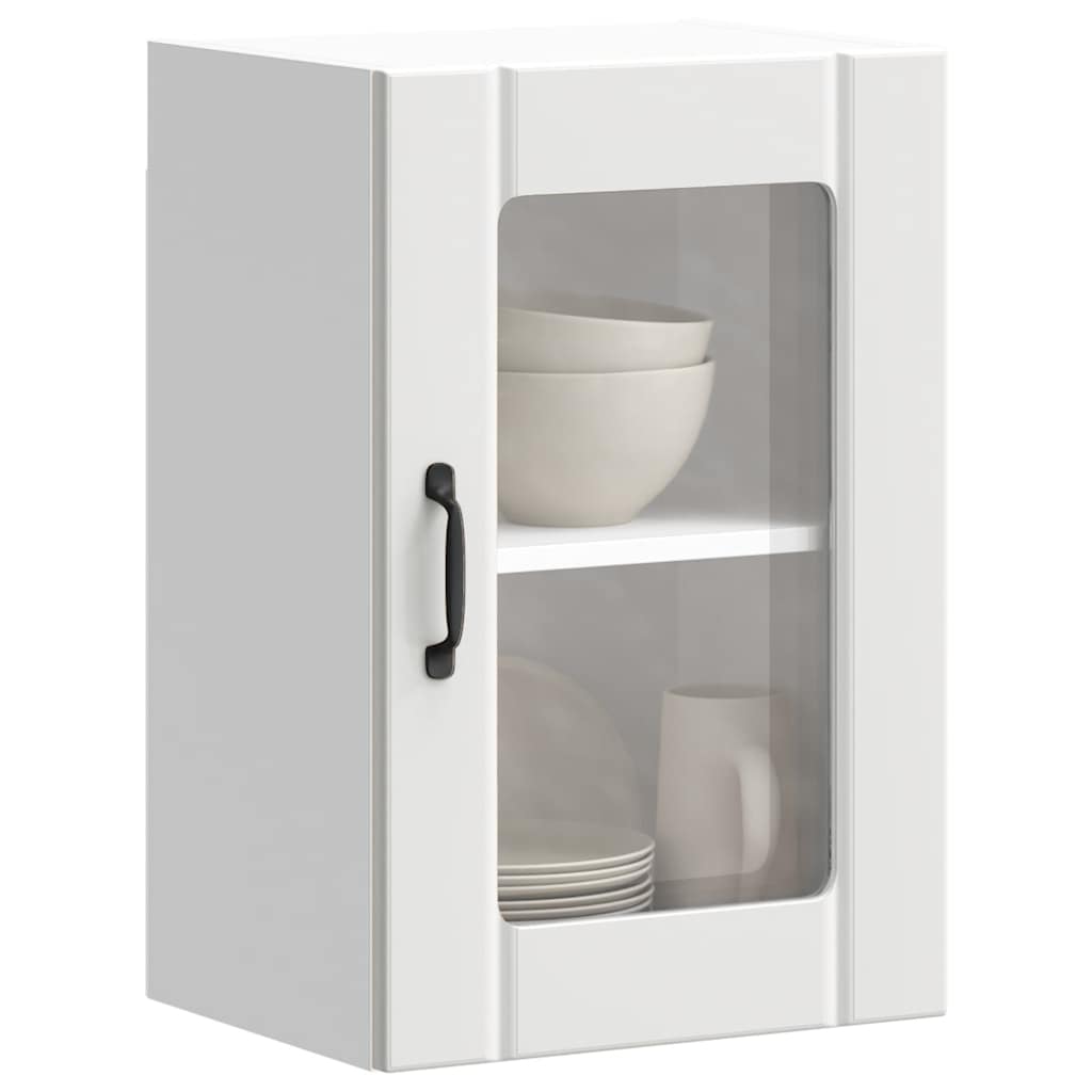 Kitchen Wall Cabinet with Glass Door "Lucca" White