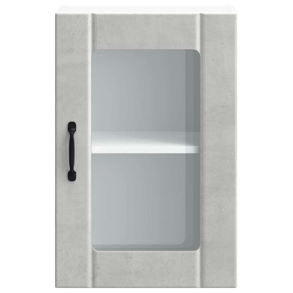 vidaXL Kitchen Wall Cabinet with Glass Door Lucca Concrete Grey