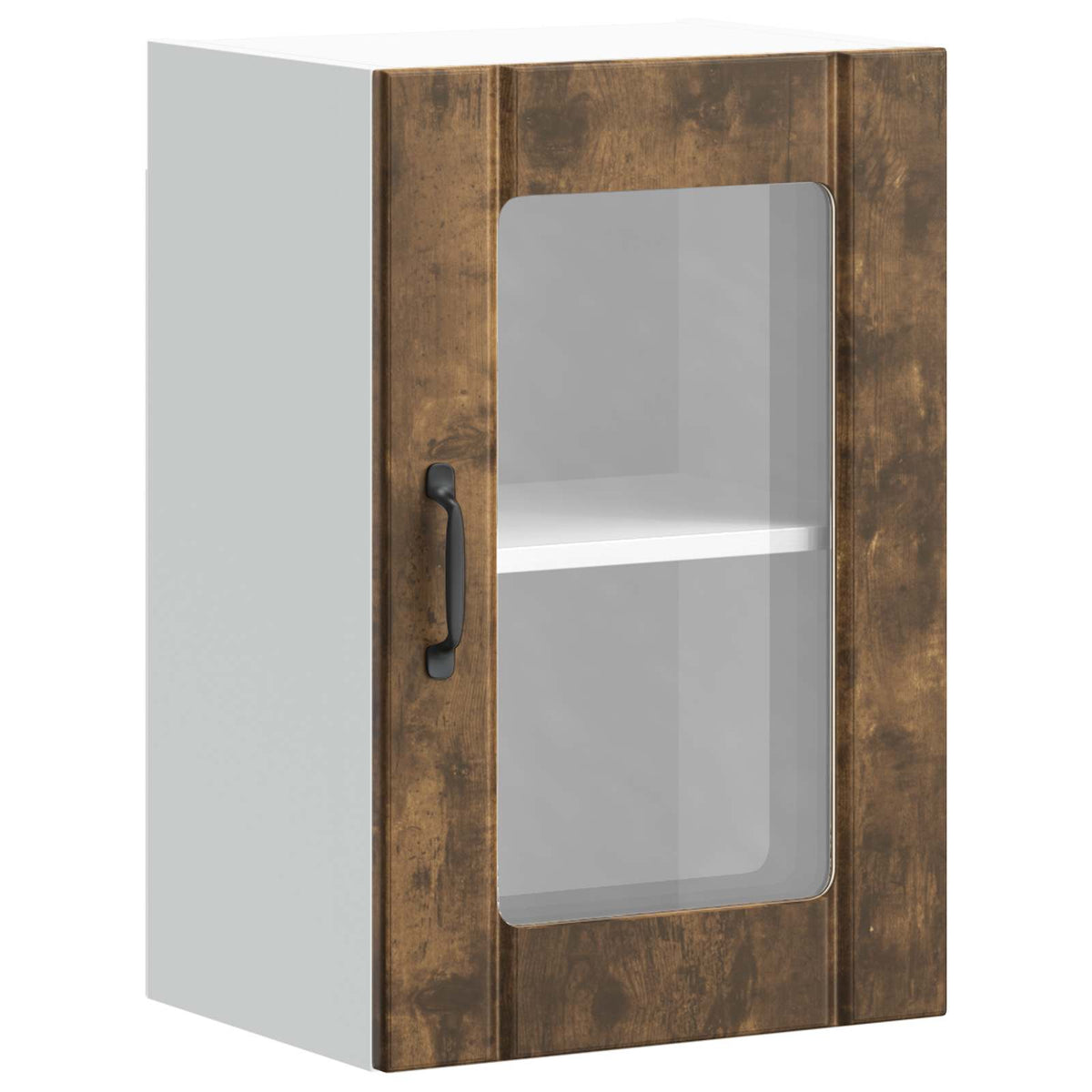 Kitchen Wall Cabinet with Glass Door "Lucca" Smoked Oak