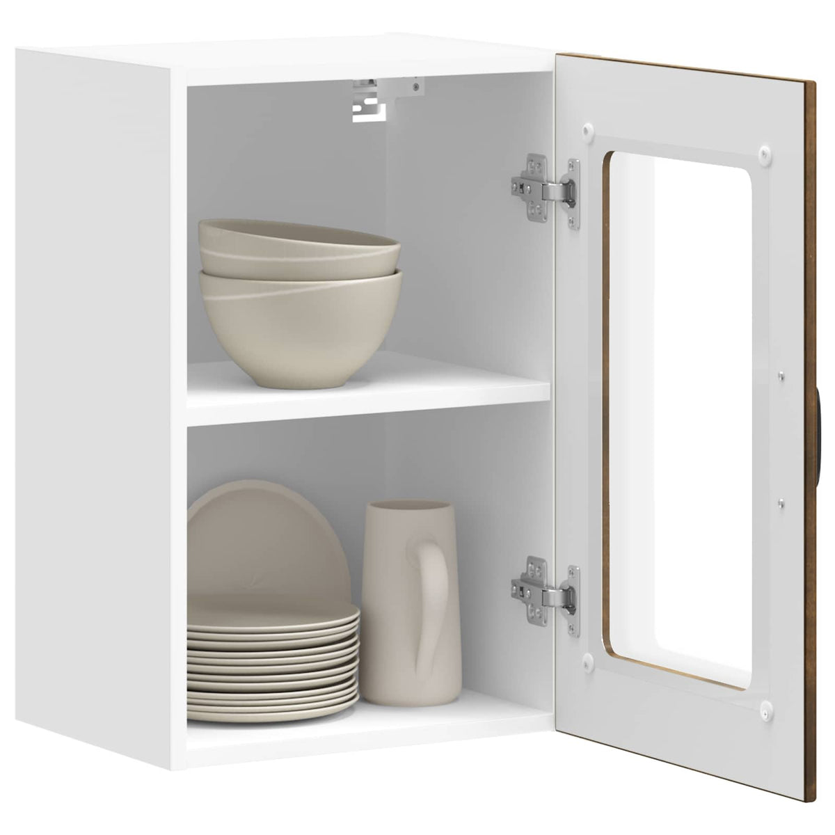 Kitchen Wall Cabinet with Glass Door "Lucca" Smoked Oak