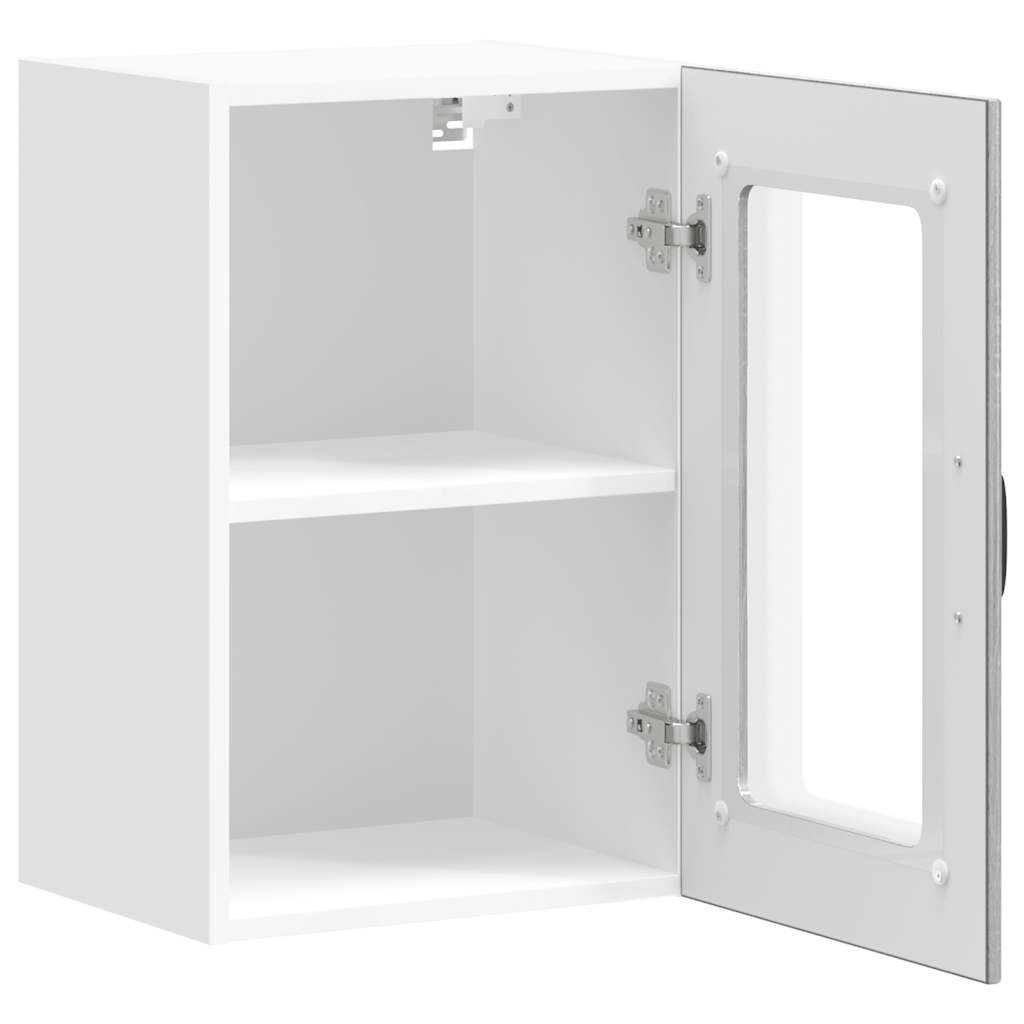 Kitchen Wall Cabinet with Glass Door "Lucca" Grey Sonoma