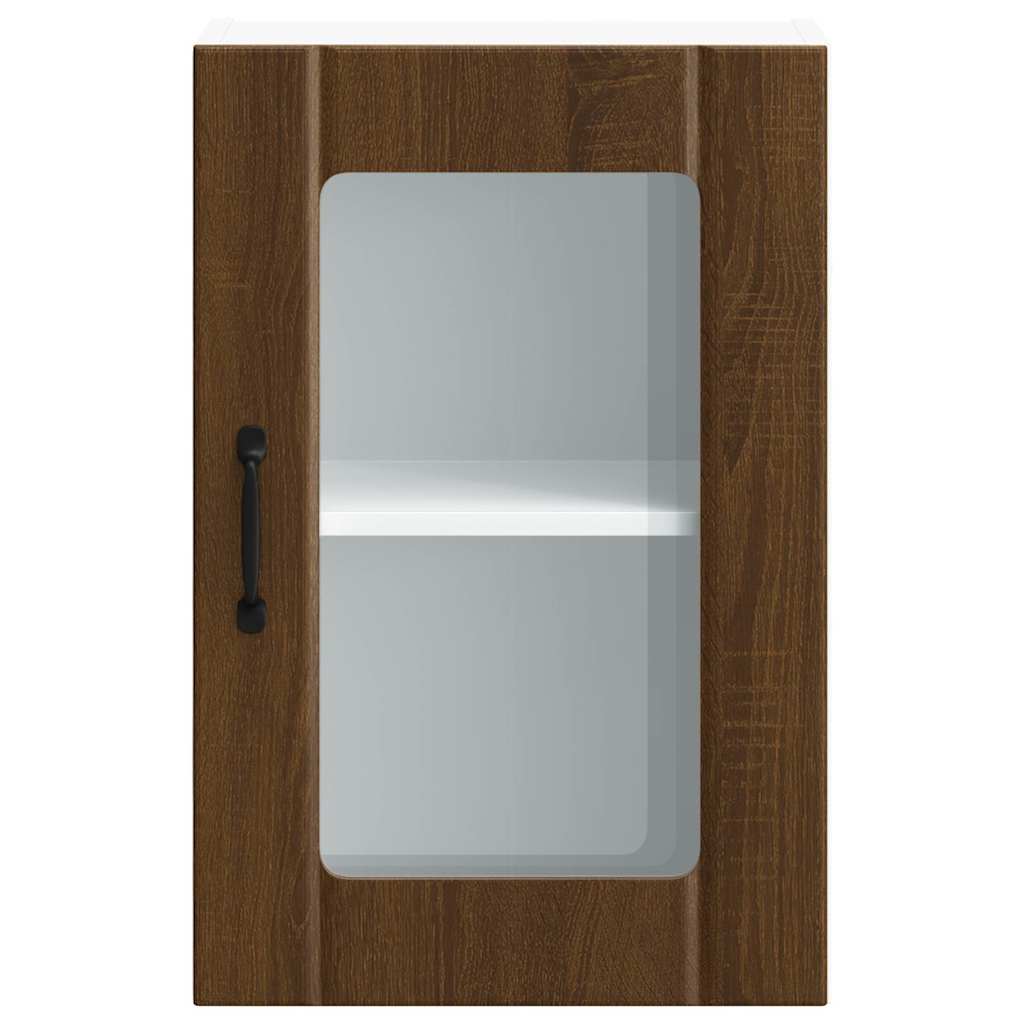 Kitchen Wall Cabinet with Glass Door "Lucca" Brown Oak