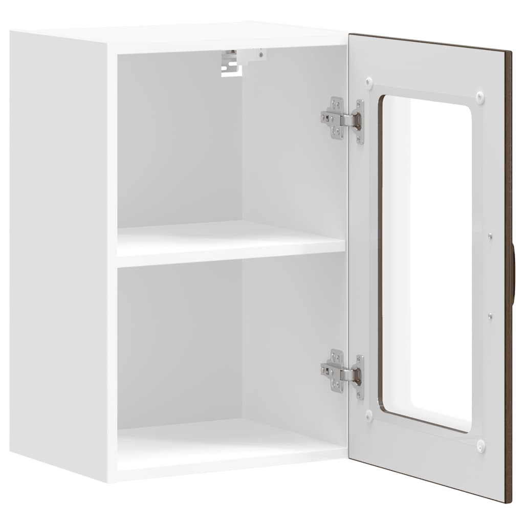 Kitchen Wall Cabinet with Glass Door "Lucca" Brown Oak