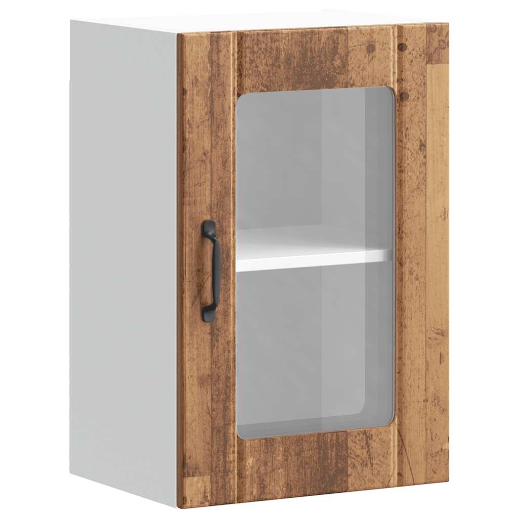 Kitchen Wall Cabinet with Glass Door "Lucca" Old Wood