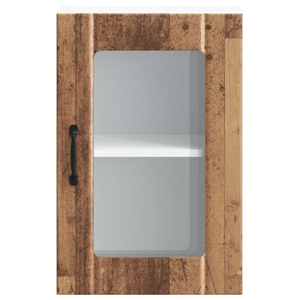 Kitchen Wall Cabinet with Glass Door "Lucca" Old Wood