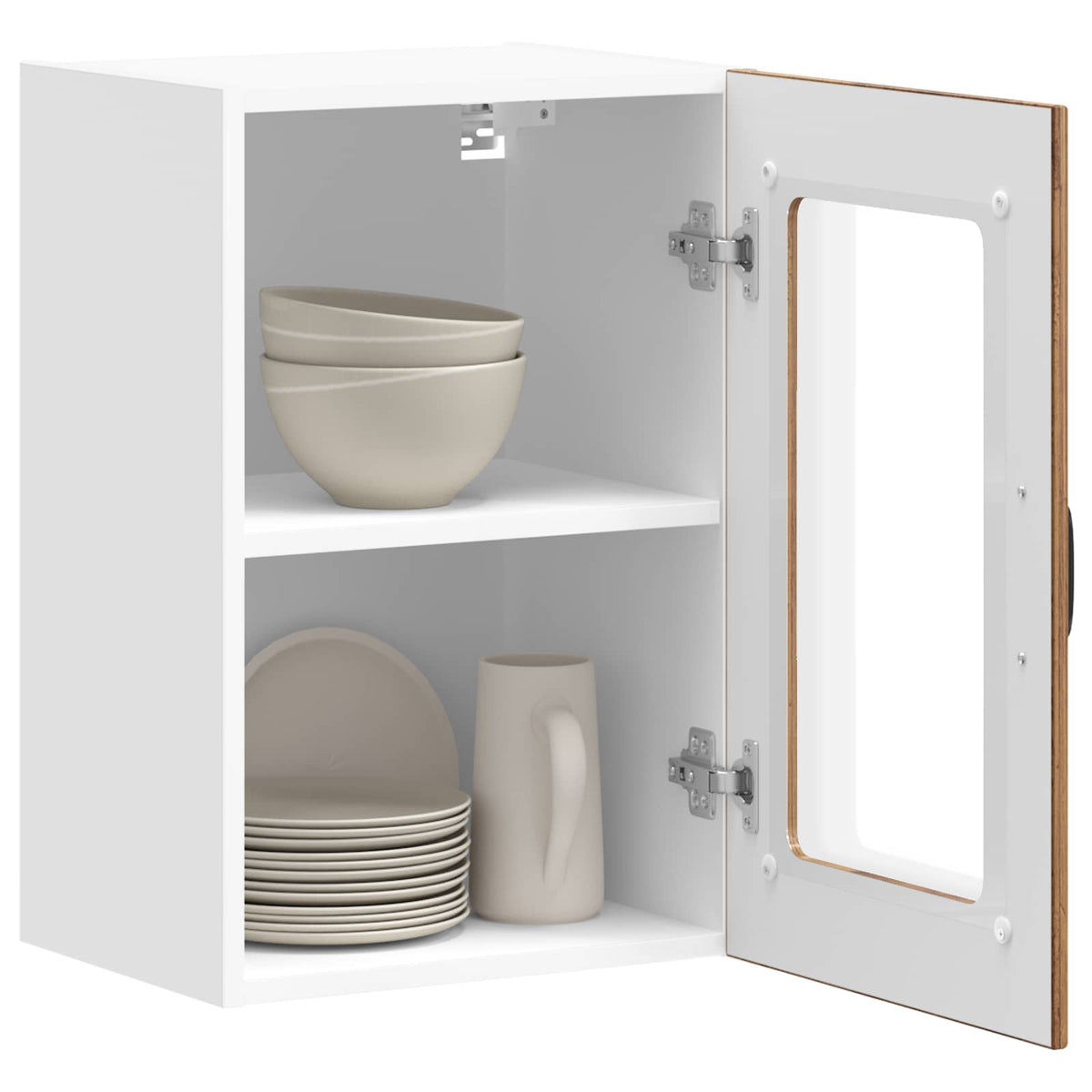 Kitchen Wall Cabinet with Glass Door "Lucca" Old Wood