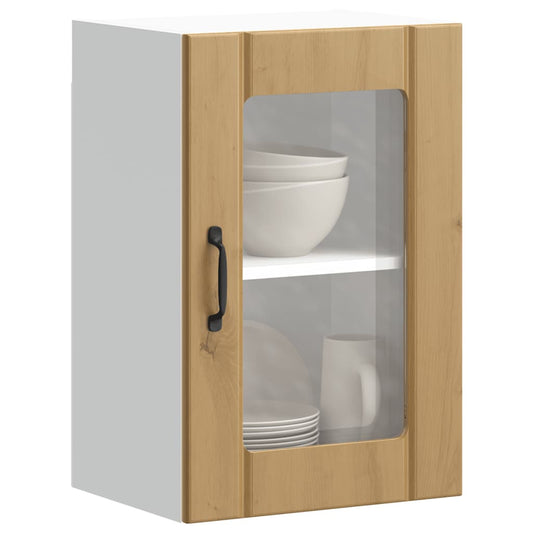 vidaXL Kitchen Wall Cabinet with Glass Door Lucca Artisan Oak