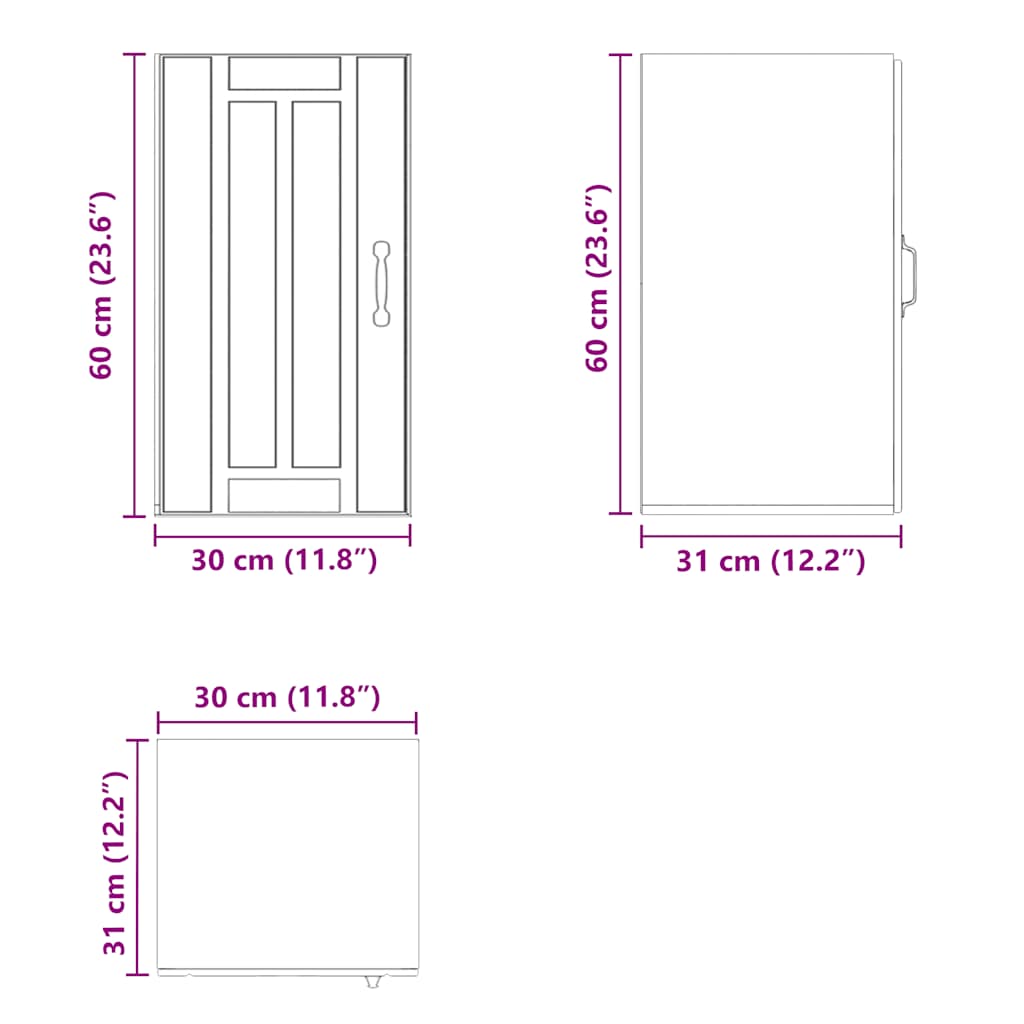 vidaXL Kitchen Wall Cabinet Lucca White Engineered Wood