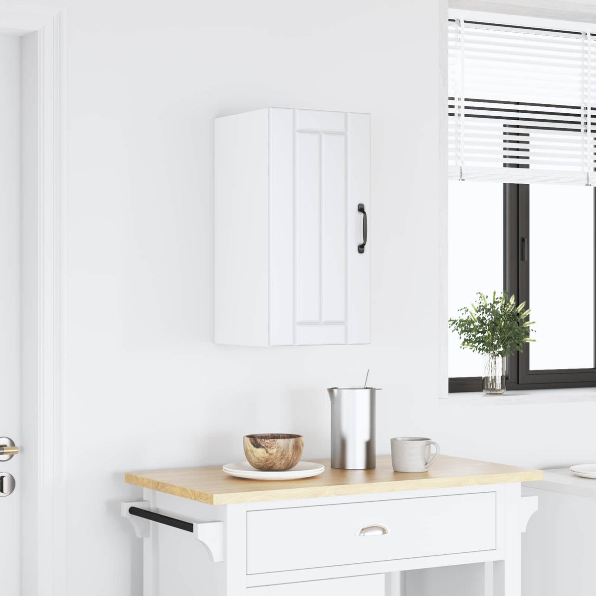 Kitchen Wall Cabinet "Lucca" White Engineered Wood