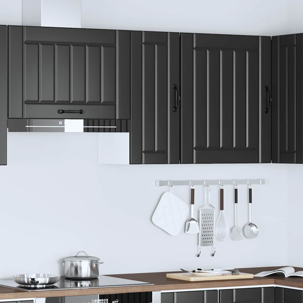 vidaXL Kitchen Wall Cabinet Lucca Black Engineered Wood