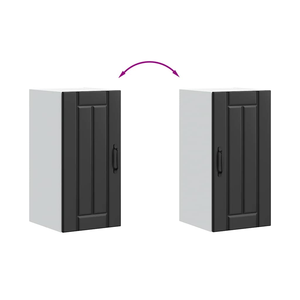 Kitchen Wall Cabinet "Lucca" Black Engineered Wood