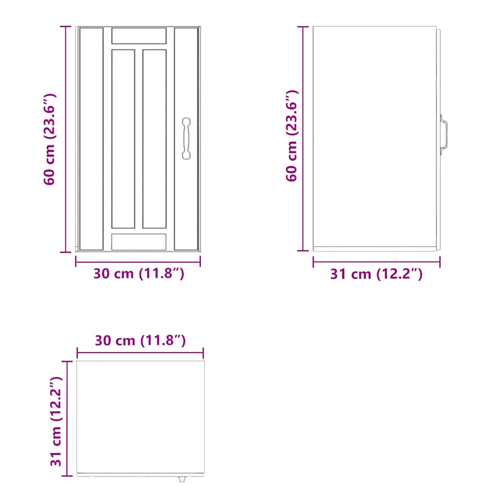 vidaXL Kitchen Wall Cabinet Lucca High Gloss White Engineered Wood