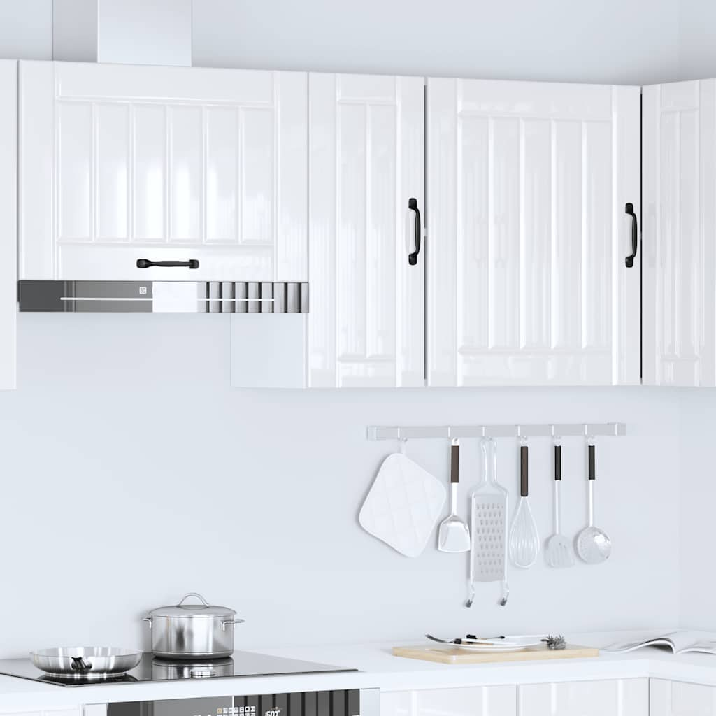 vidaXL Kitchen Wall Cabinet Lucca High Gloss White Engineered Wood