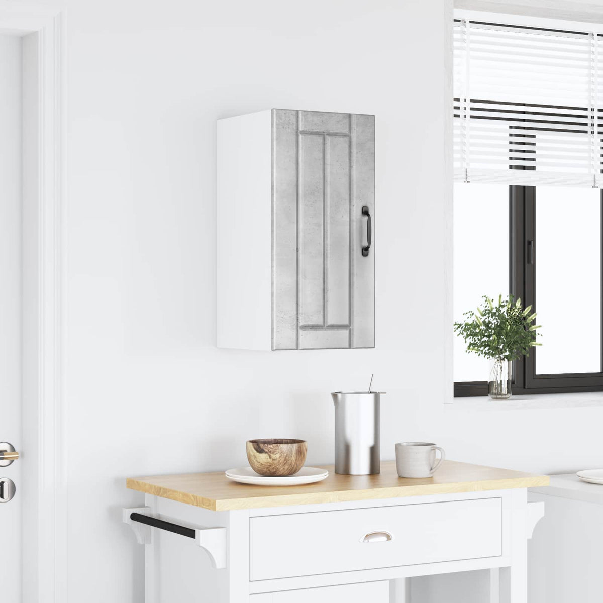 Kitchen Wall Cabinet "Lucca" Concrete Grey Engineered Wood