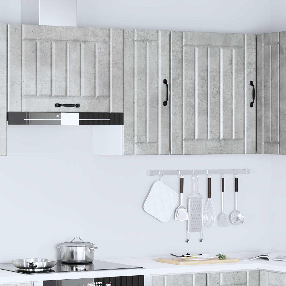 Kitchen Wall Cabinet "Lucca" Concrete Grey Engineered Wood