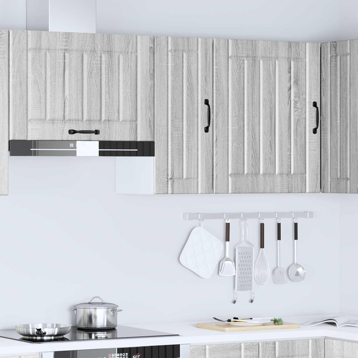 Kitchen Wall Cabinet "Lucca" Grey Sonoma Engineered Wood