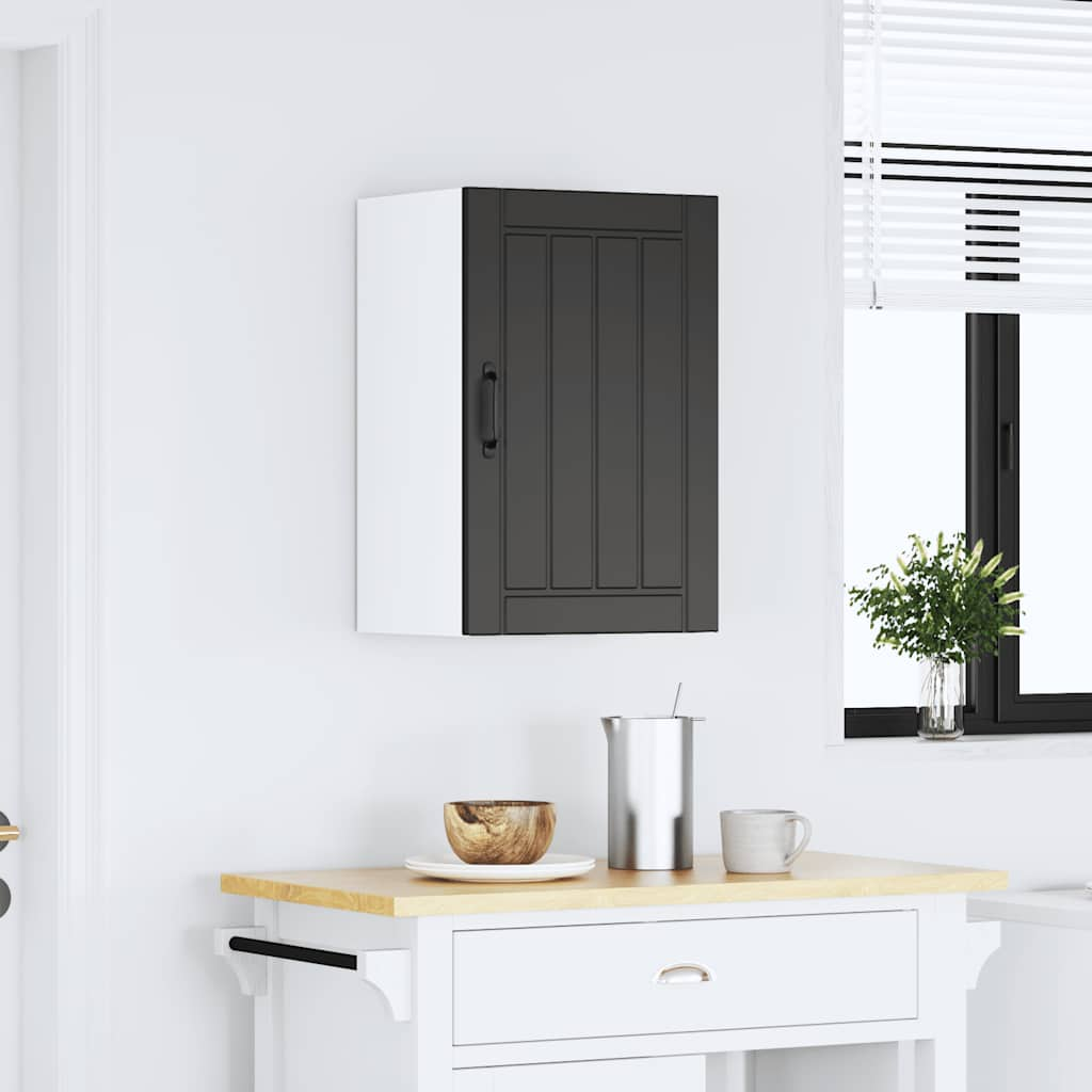 vidaXL Kitchen Wall Cabinet Lucca Black Engineered Wood