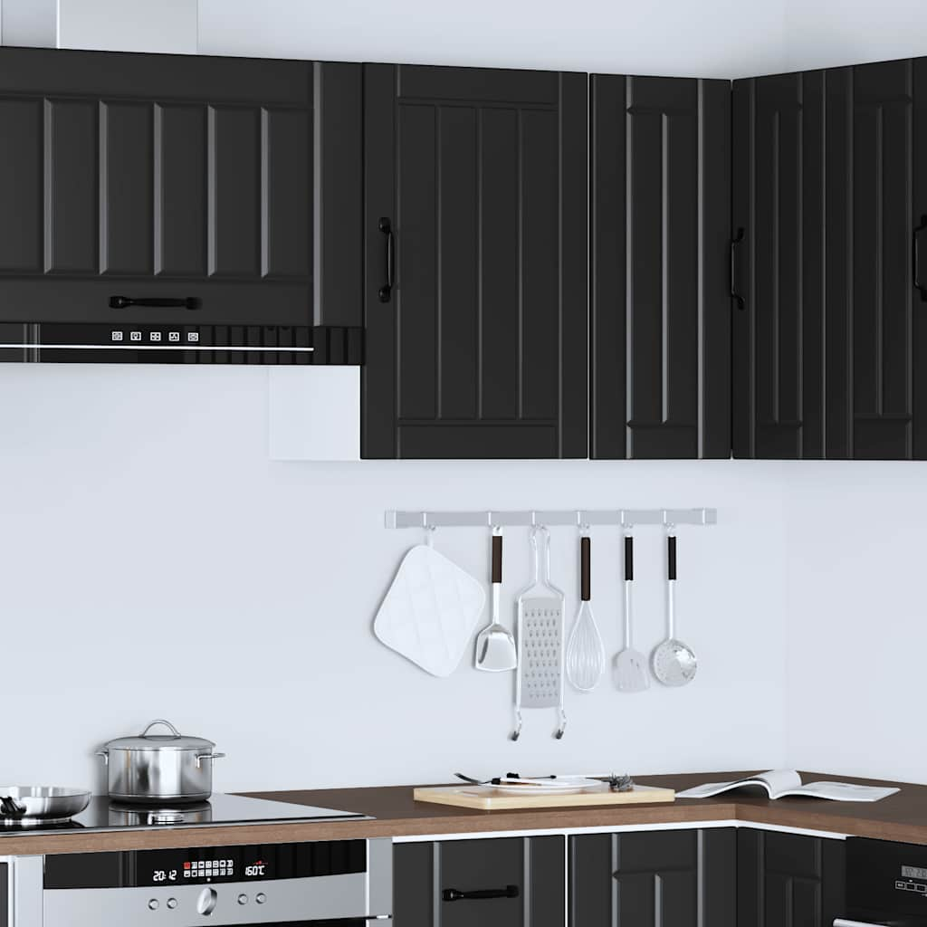 vidaXL Kitchen Wall Cabinet Lucca Black Engineered Wood