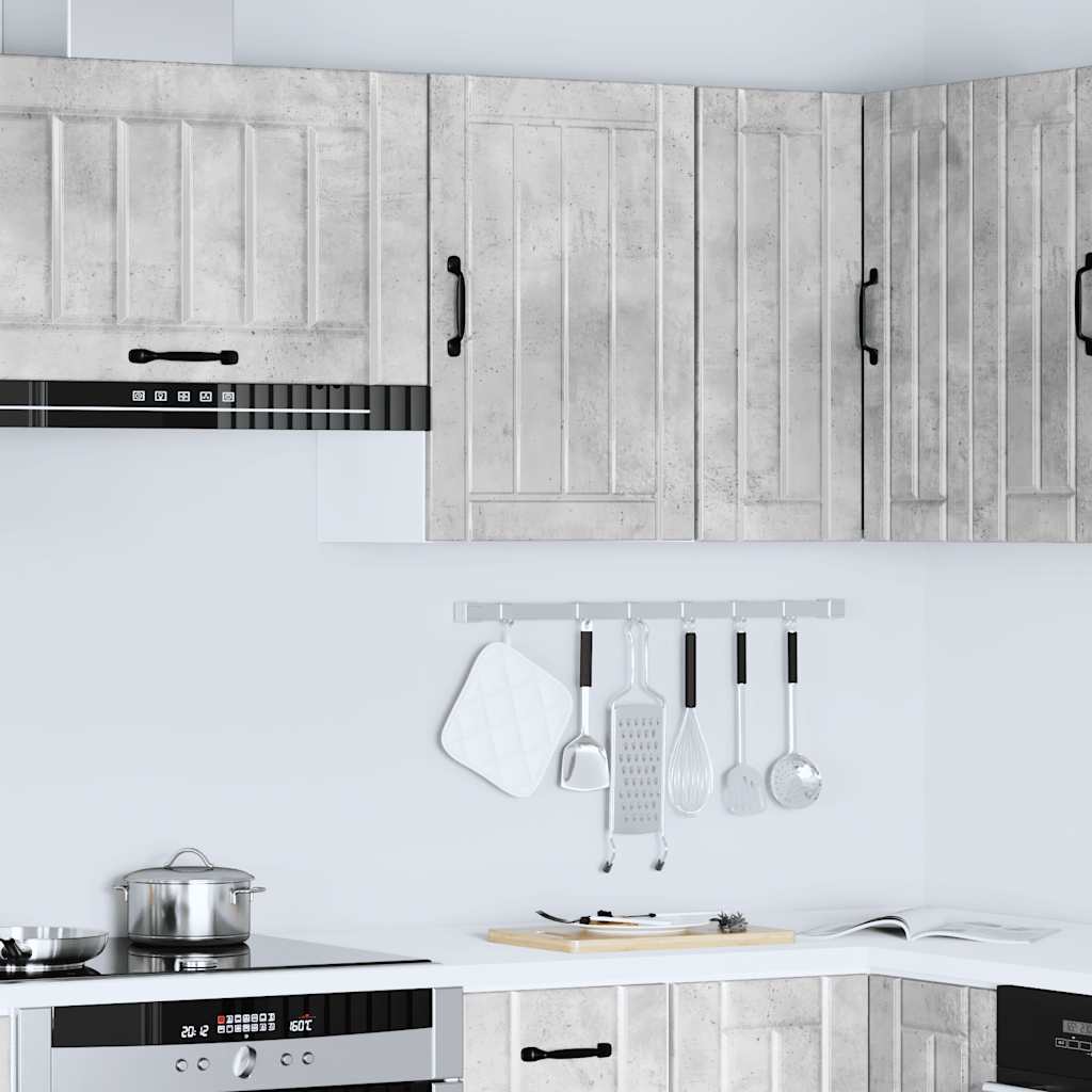 Kitchen Wall Cabinet "Lucca" Concrete Grey Engineered Wood