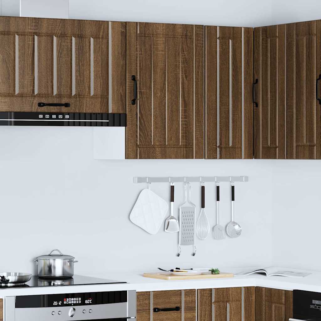 Kitchen Wall Cabinet "Lucca" Brown Oak Engineered Wood