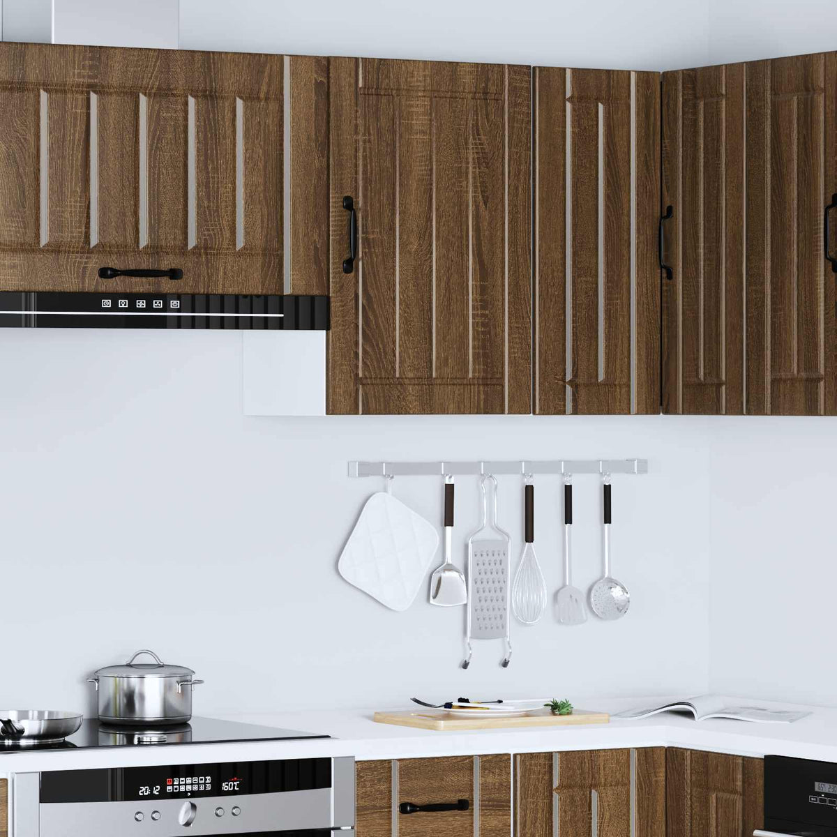 Kitchen Wall Cabinet "Lucca" Brown Oak Engineered Wood