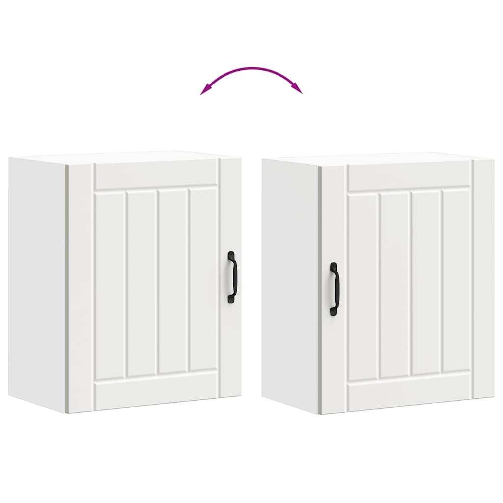 Kitchen Wall Cabinets 2 pcs Lucca White Engineered Wood