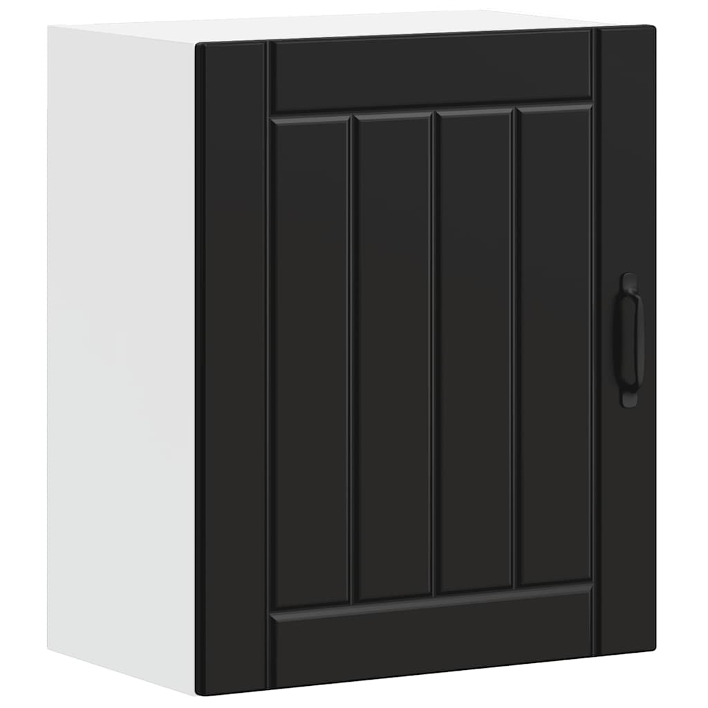 Kitchen Wall Cabinet "Lucca" Black Engineered Wood