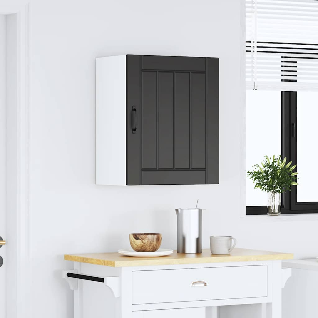 vidaXL Kitchen Wall Cabinet Lucca Black Engineered Wood