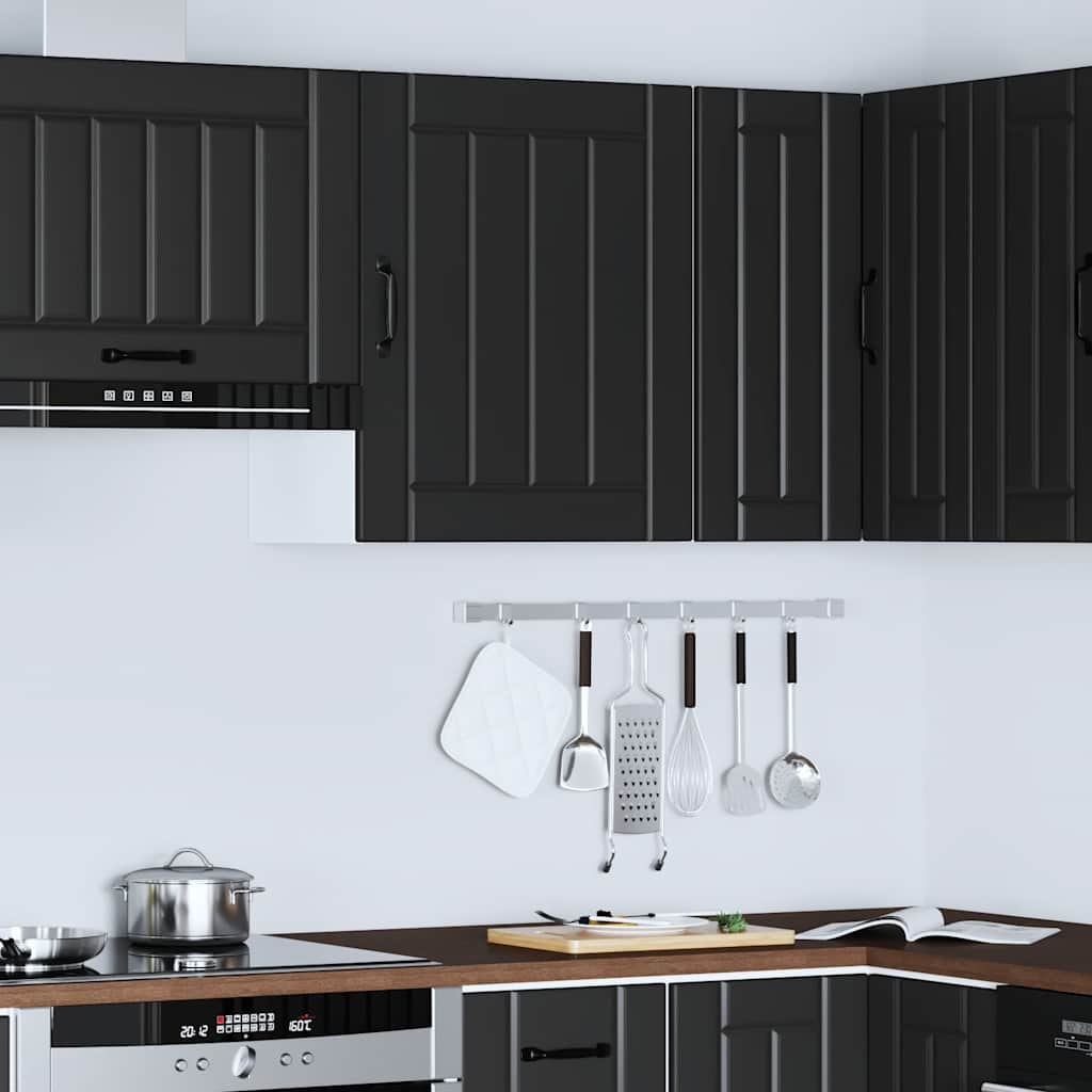 vidaXL Kitchen Wall Cabinet Lucca Black Engineered Wood