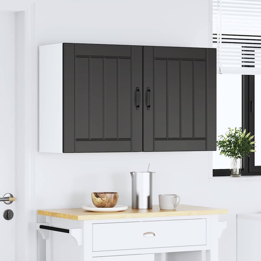 Kitchen Wall Cabinets 2 pcs Lucca Black Engineered Wood