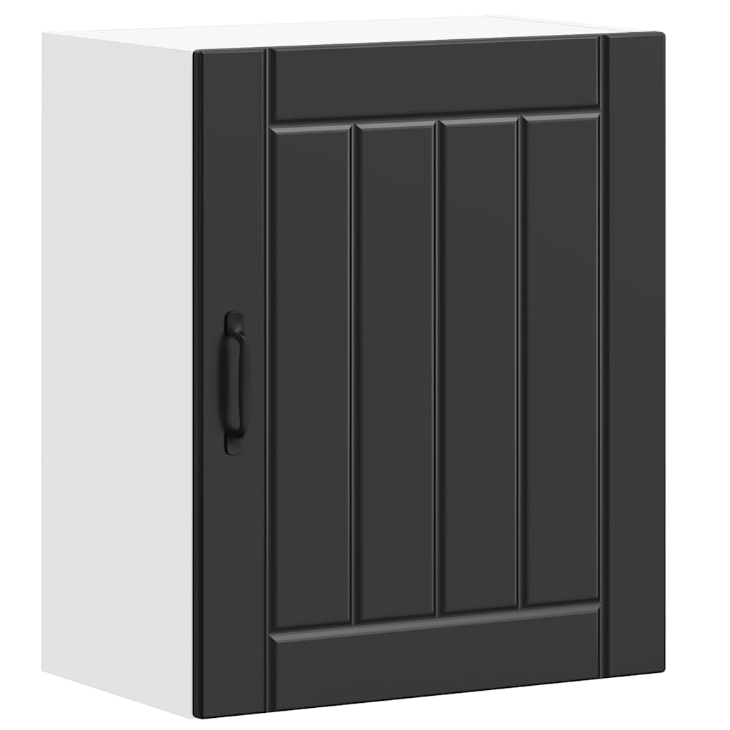 Kitchen Wall Cabinets 2 pcs Lucca Black Engineered Wood
